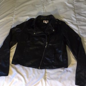 Black Faux-Leather Jacket